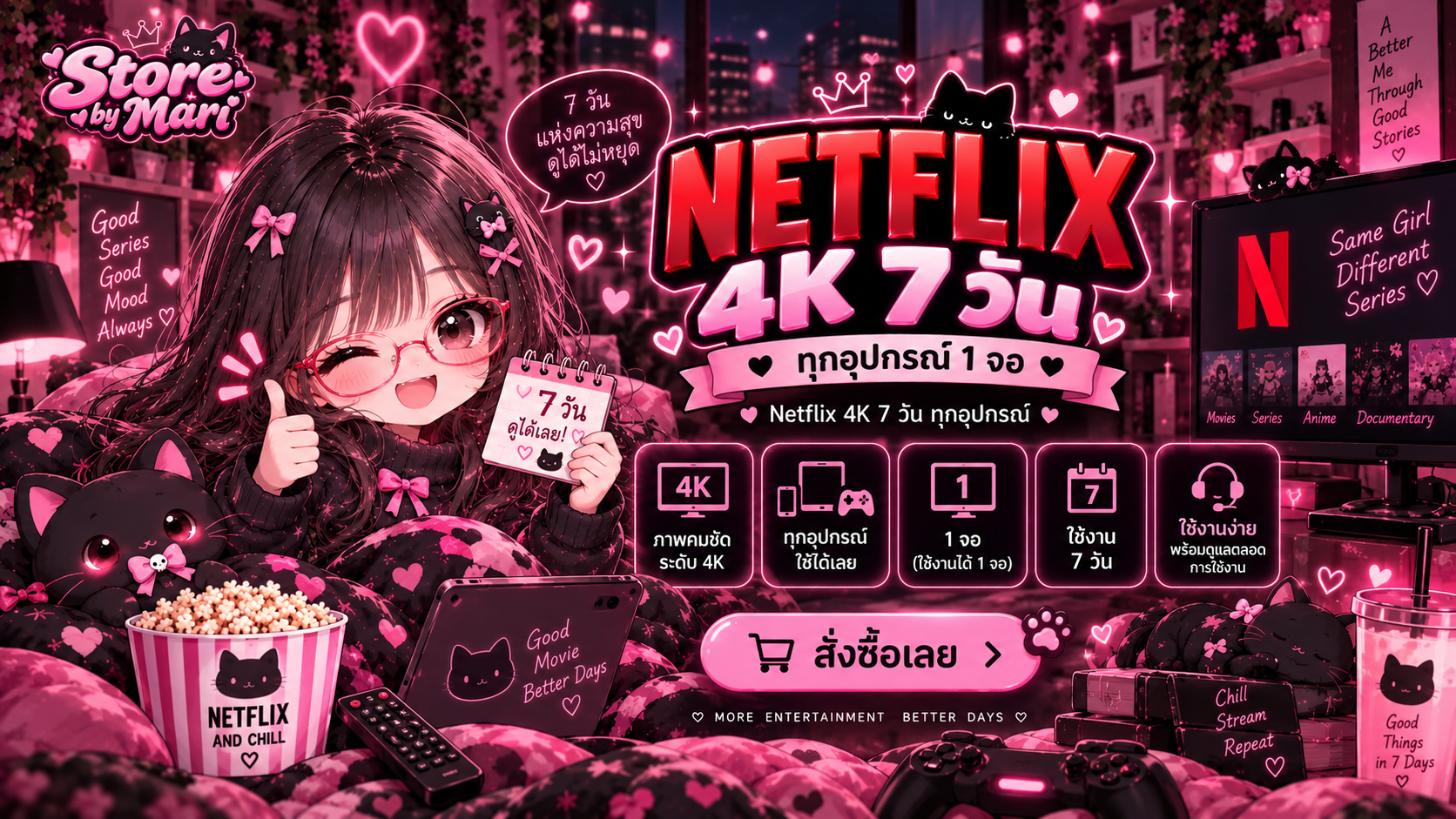 Netflix 4K 7 วัน ทุกอุปกรณ์