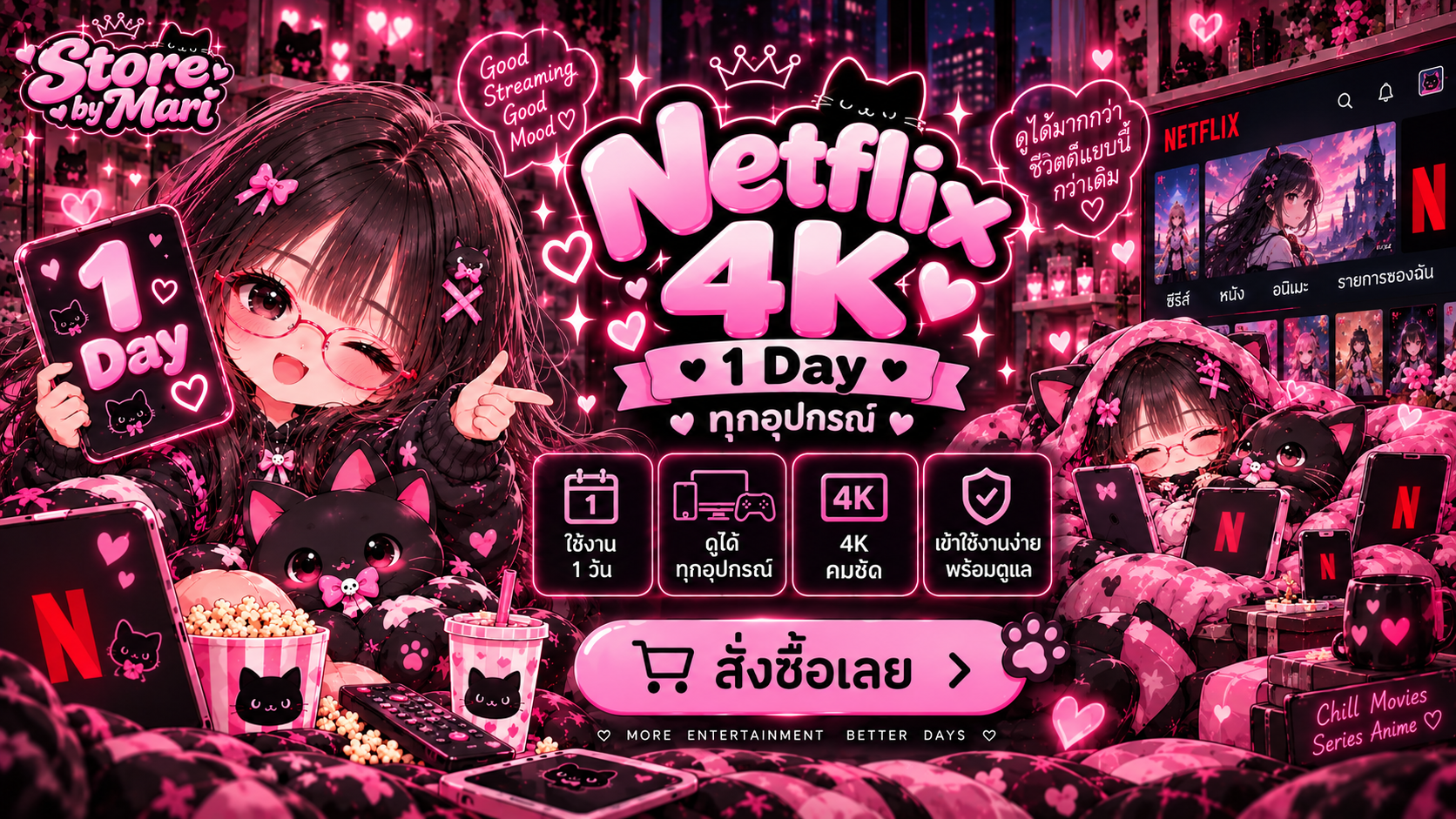 Netflix 4K 1 วัน ทุกอุปกรณ์